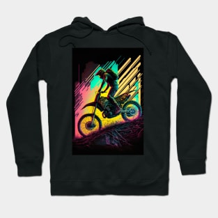Cyber Future Dirt Bike With Neon Colors Hoodie